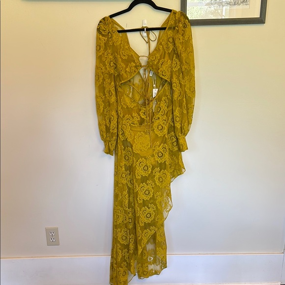 For Love And Lemons Yellow Asymmetrical Dress - Picture 6 of 12